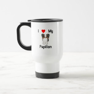 I Love My Papillon (picture) Travel Mug