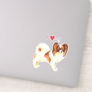 I Love my Papillon Vinyl Sticker