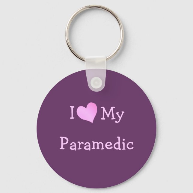 I Love My Paramedic Key Ring (Front)