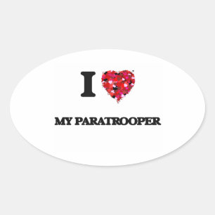 I Love My Paratrooper Oval Sticker