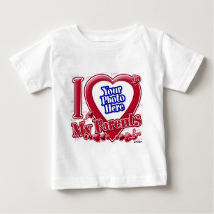 I Love My Parents red heart - photo Baby T-Shirt