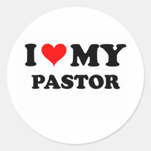 I Love My Pastor Classic Round Sticker