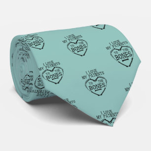 I Love My Patients to the Bones Chiropractor Tie