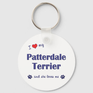 I Love My Patterdale Terrier (Female Dog) Key Ring