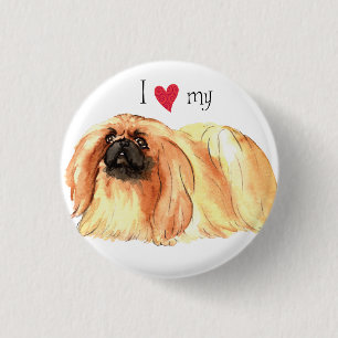 I Love my Pekingese 3 Cm Round Badge
