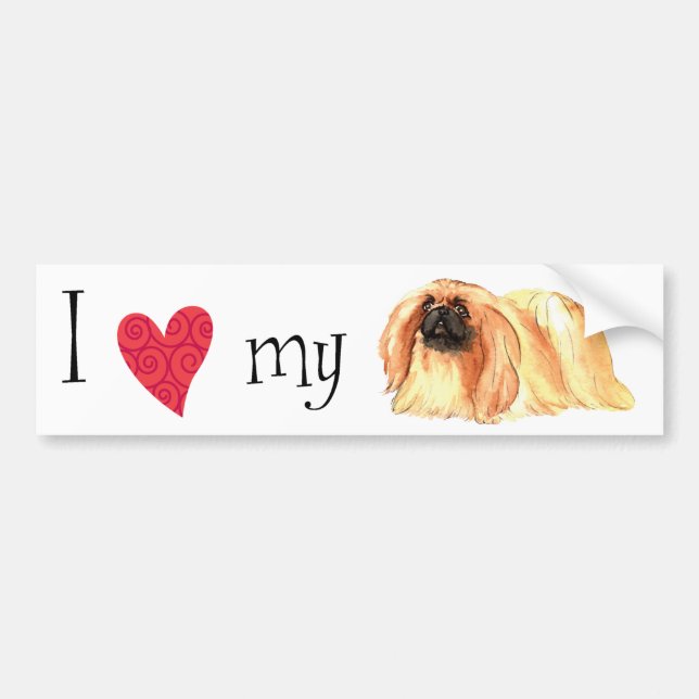 I Love my Pekingese Bumper Sticker (Front)