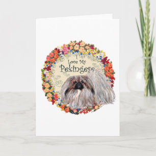 I Love My Pekingese Card