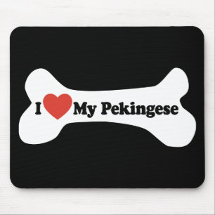 I Love My Pekingese - Dog Bone Mouse Mat