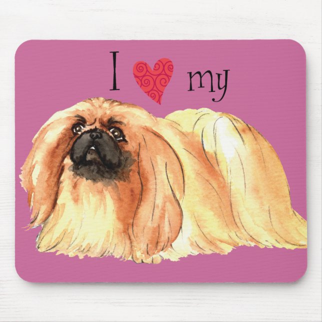 I Love my Pekingese Mouse Mat (Front)