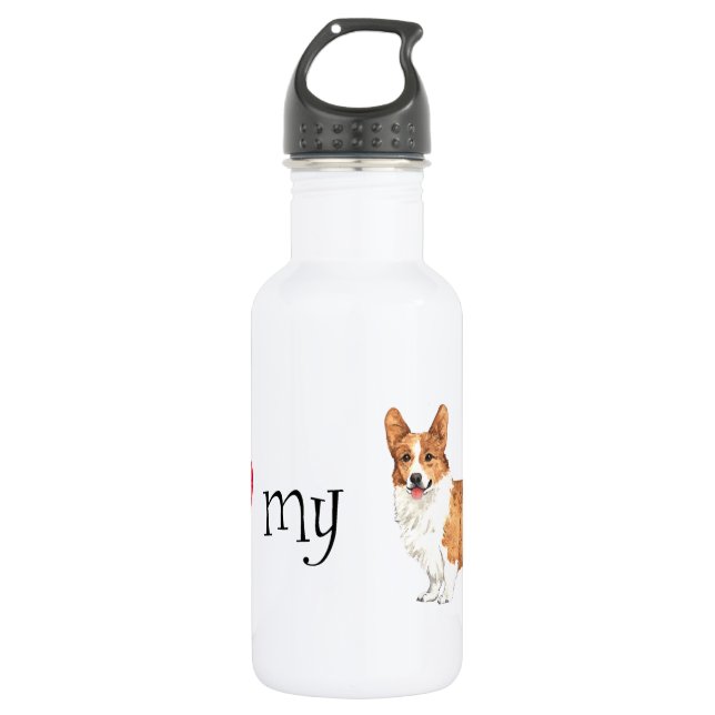 I Love my Pembroke Welsh Corgi 532 Ml Water Bottle (Front)