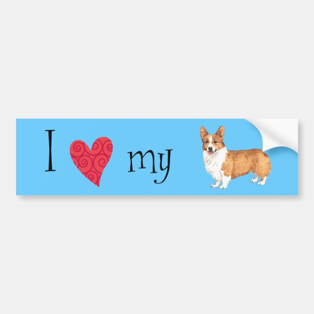 I Love my Pembroke Welsh Corgi Bumper Sticker (Front)