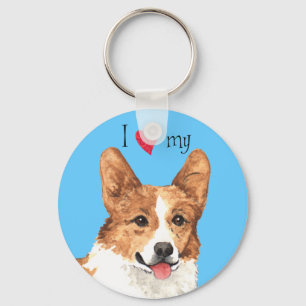 I Love my Pembroke Welsh Corgi Key Ring