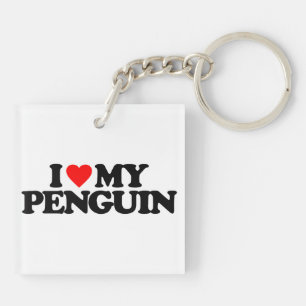 I LOVE MY PENGUIN KEY RING