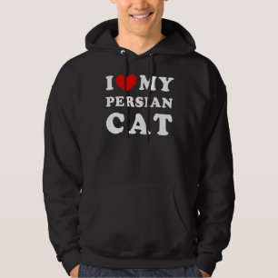 I Love My Persian Cat I Heart My Persian Cat Hoodie