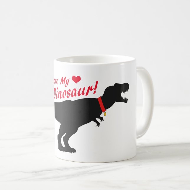 I Love My Pet Dinosaur Coffee Mug (Front Right)