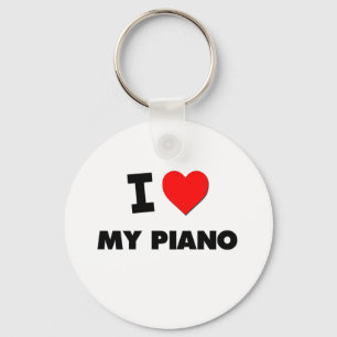 I Love My Piano Key Ring