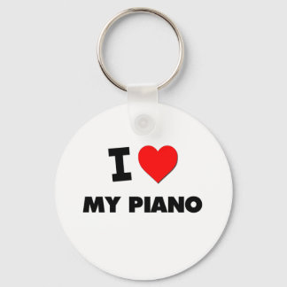 I Love My Piano Key Ring