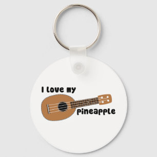 I Love My Pineapple Ukulele Key Ring