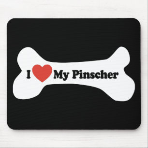 I Love My Pinscher - Dog Bone Mouse Mat