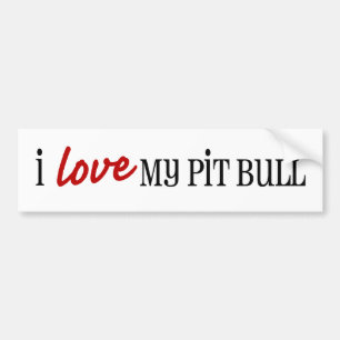 I Love My Pit Bull Bumper Sticker