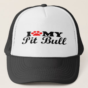 I Love My Pit Bull Trucker Hat