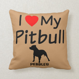 I Love My Pitbull Dog Cushion