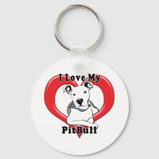 I Love My PitBull Logo Key Ring