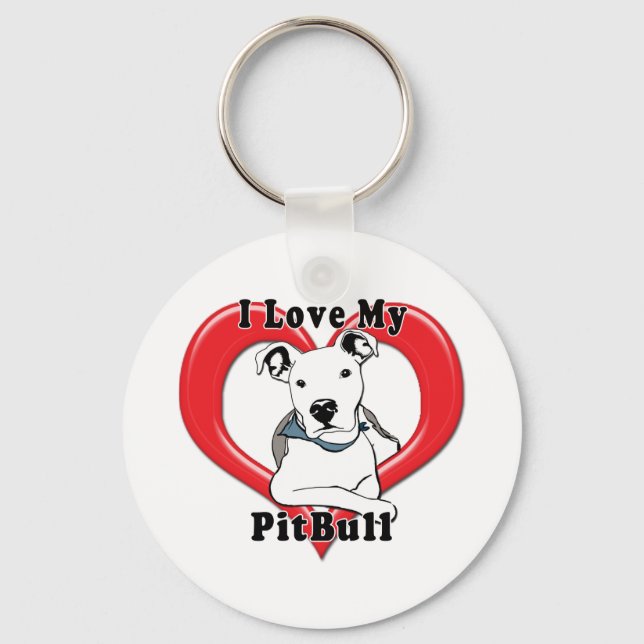 I Love My PitBull Logo Key Ring (Front)