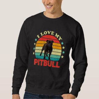 I Love My Pitbull Men Women Love Black Pit bull Vi Sweatshirt