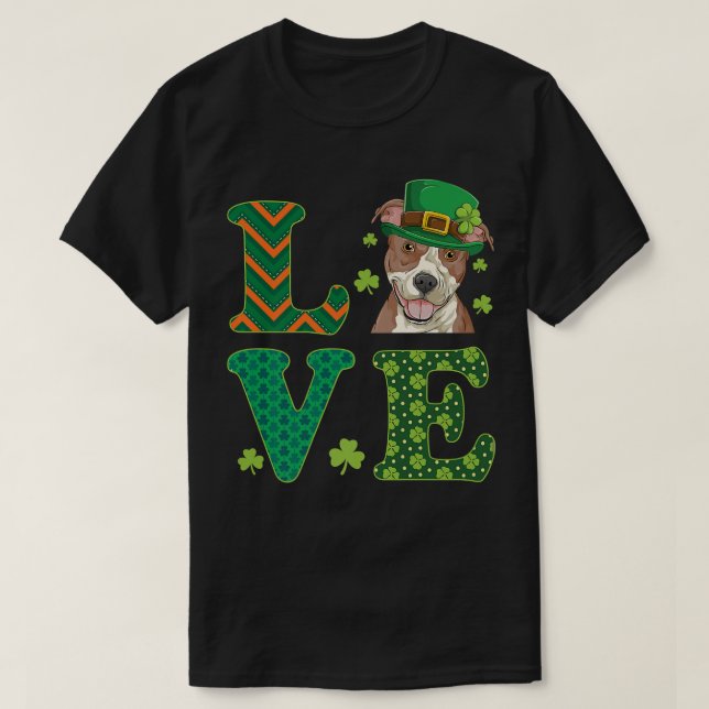 I Love My Pitbull St  T-Shirt (Design Front)