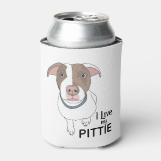 I Love My Pittie Beer Cooler