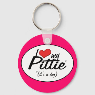 I Love My Pittie (It's a Dog) Key Ring