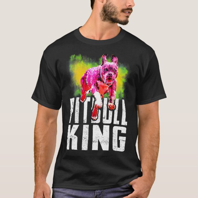 I Love My Pittie Rescue Pittie Dad Pitbull King Ad T-Shirt (Front)