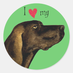 I Love my Plott Classic Round Sticker