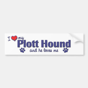 I Love My Plott Hound (Male Dog) Bumper Sticker