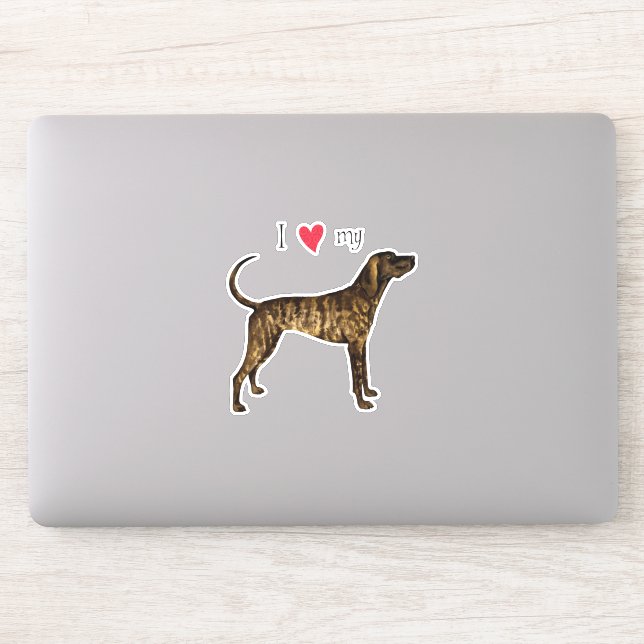 I Love my Plott Hound Vinyl Sticker (Computer)