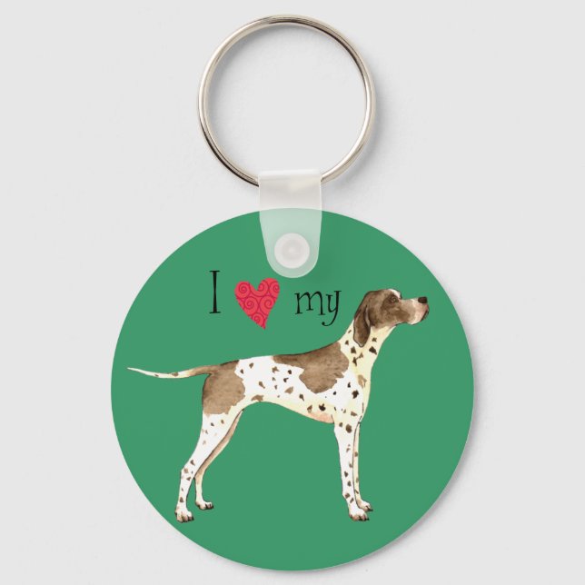 I Love my Pointer Key Ring (Front)