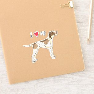 I Love my Pointer Vinyl Sticker