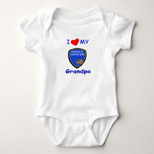 I Love My Police Grandpa Baby Bodysuit