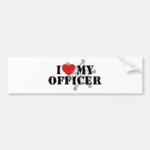 I Love My Police Officer Bumper Sticker