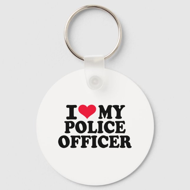I love my Police Officer Key Ring (Front)