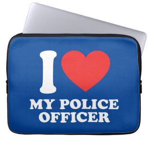 I Love My Police Officer Laptop Sleeve