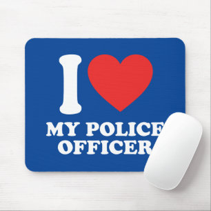 I Love My Police Officer Mouse Mat