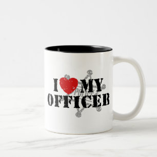 I Love My Police Officer Two-Tone Coffee Mug