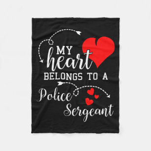 I Love My Police Sergeant Husband Wife Gifts Valen Fleece Blanket