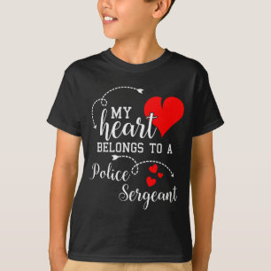 I Love My Police Sergeant Husband Wife Gifts Valen T-Shirt