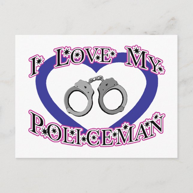 I Love My Policeman Postcard (Front)