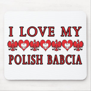 I Love My Polish Babcia Mouse Mat