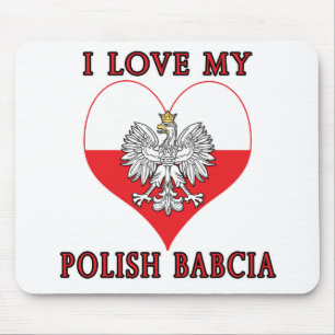 I Love My Polish Babcia Mouse Mat