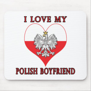 I Love My Polish Boyfriend Mouse Mat